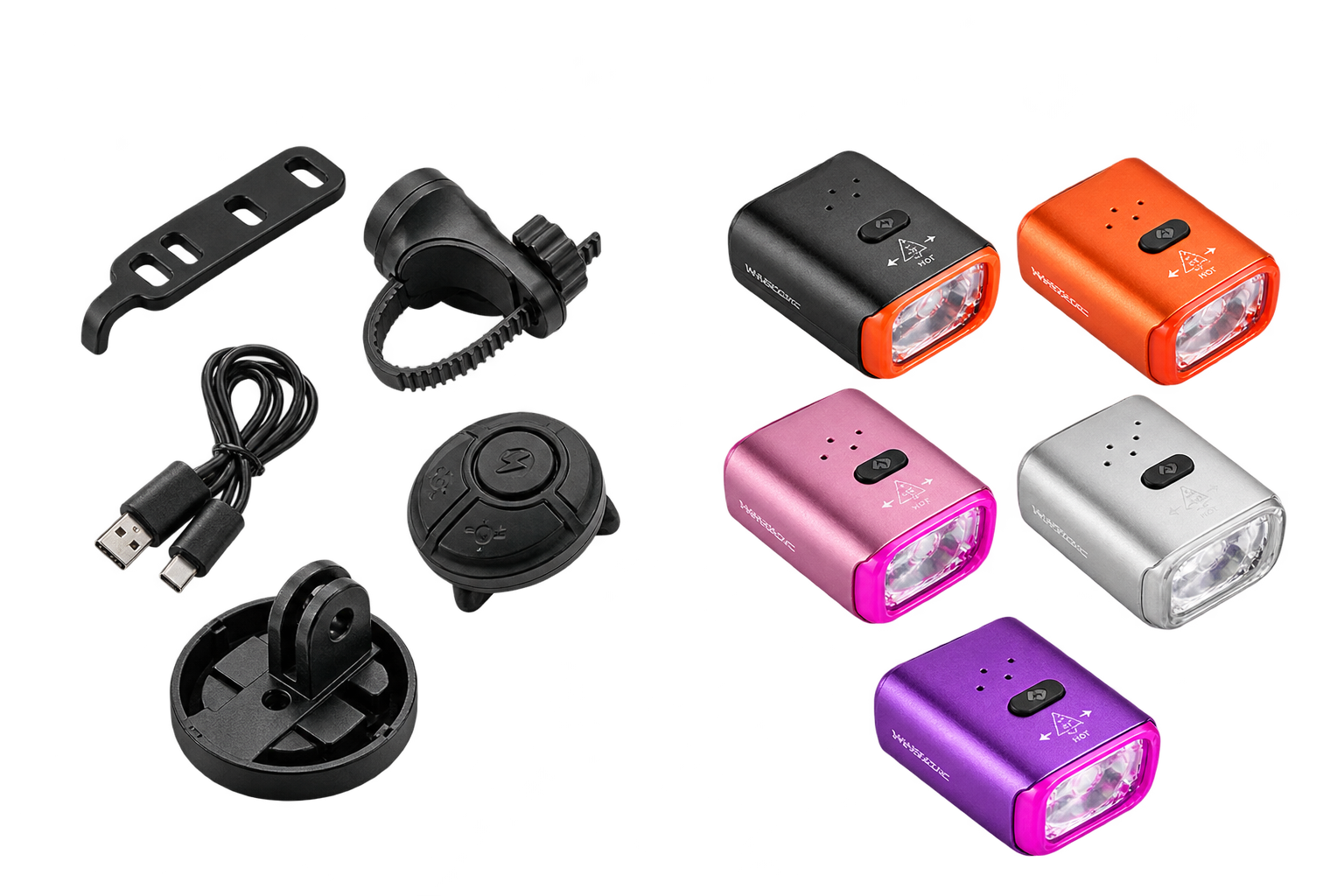 K02 bicycle front light available in five colors