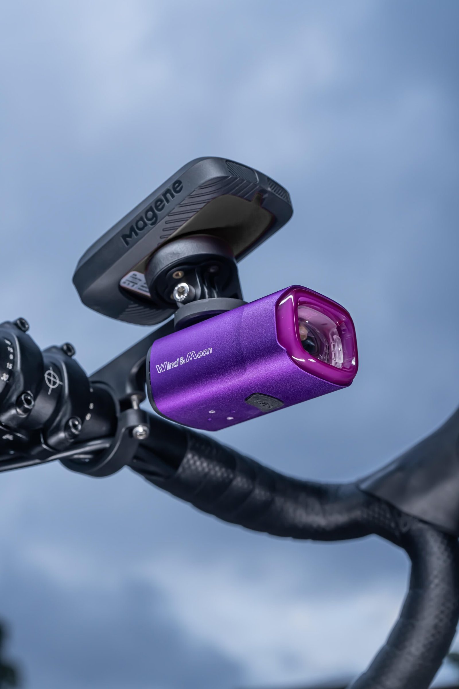 K02 bicycle front light mounted on handlebars