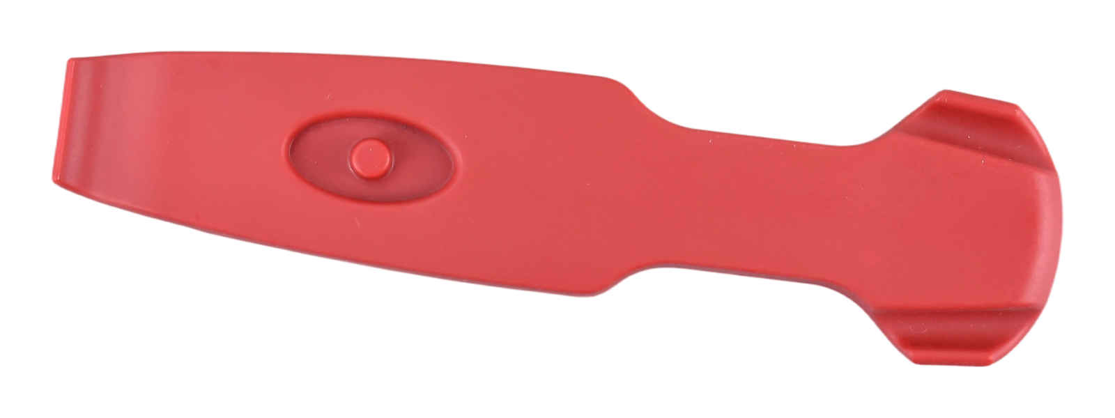 Red bicycle tyre installation and removal tool, handheld lever