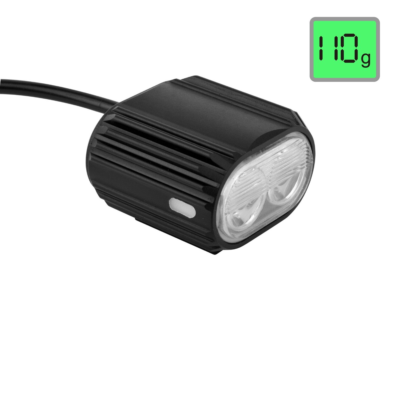 LW-F1600B bicycle headlight light head close-up with digital weight display