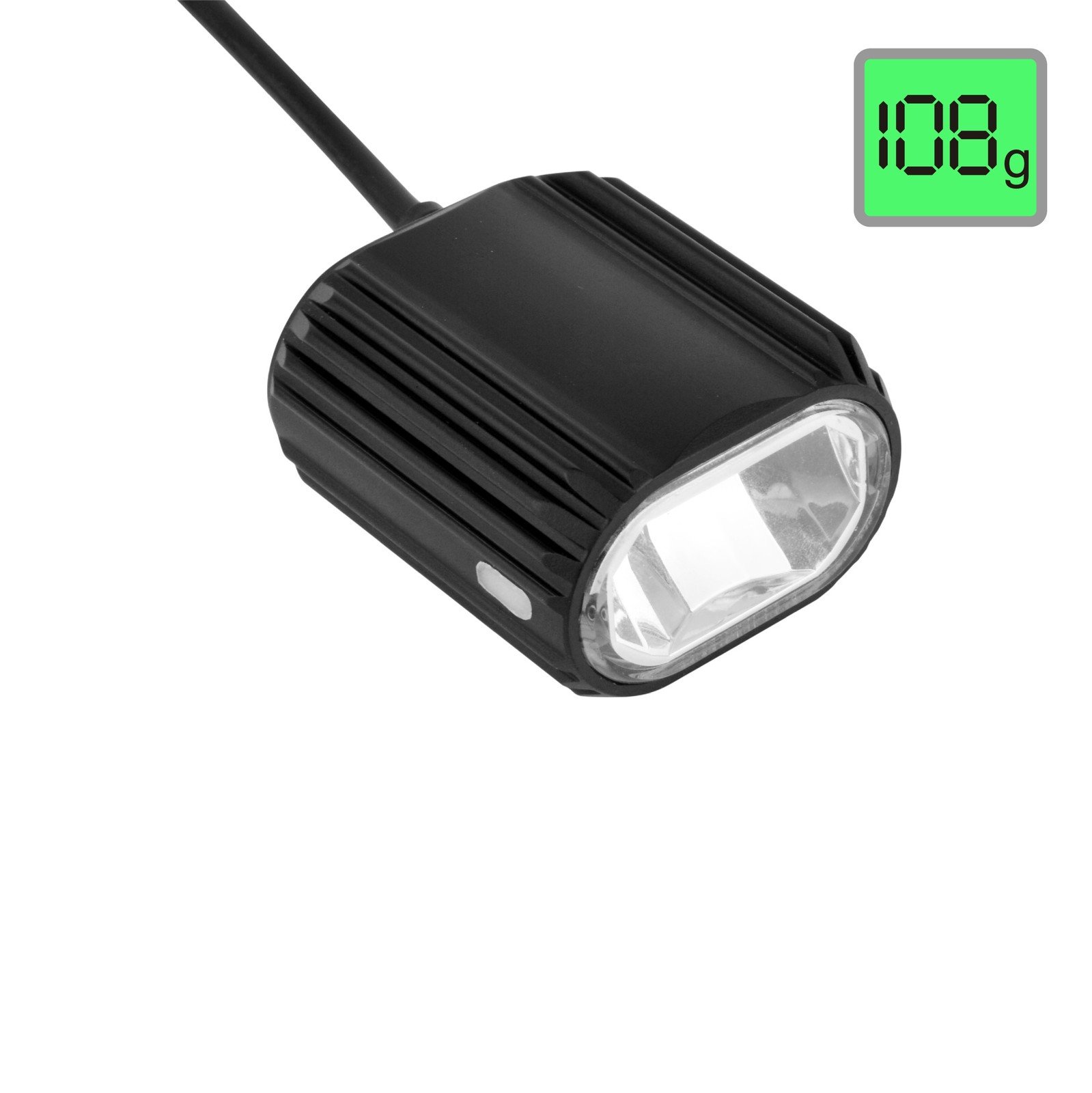 LW-F900B bicycle headlight light head close-up with digital weight display