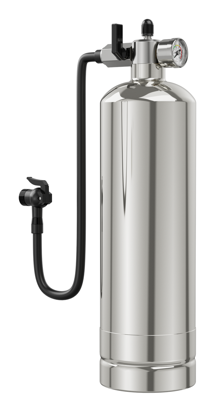 TB304-V5-G stainless steel tubeless tire booster with integrated pressure gauge