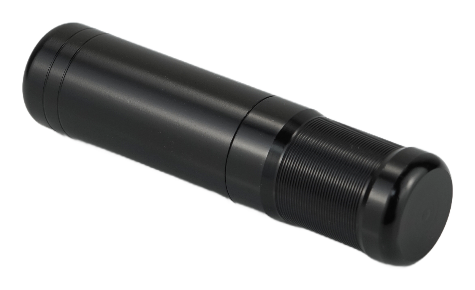 VVT-1A compact tubeless tyre repair tool, black aluminium cylindrical body with textured grip